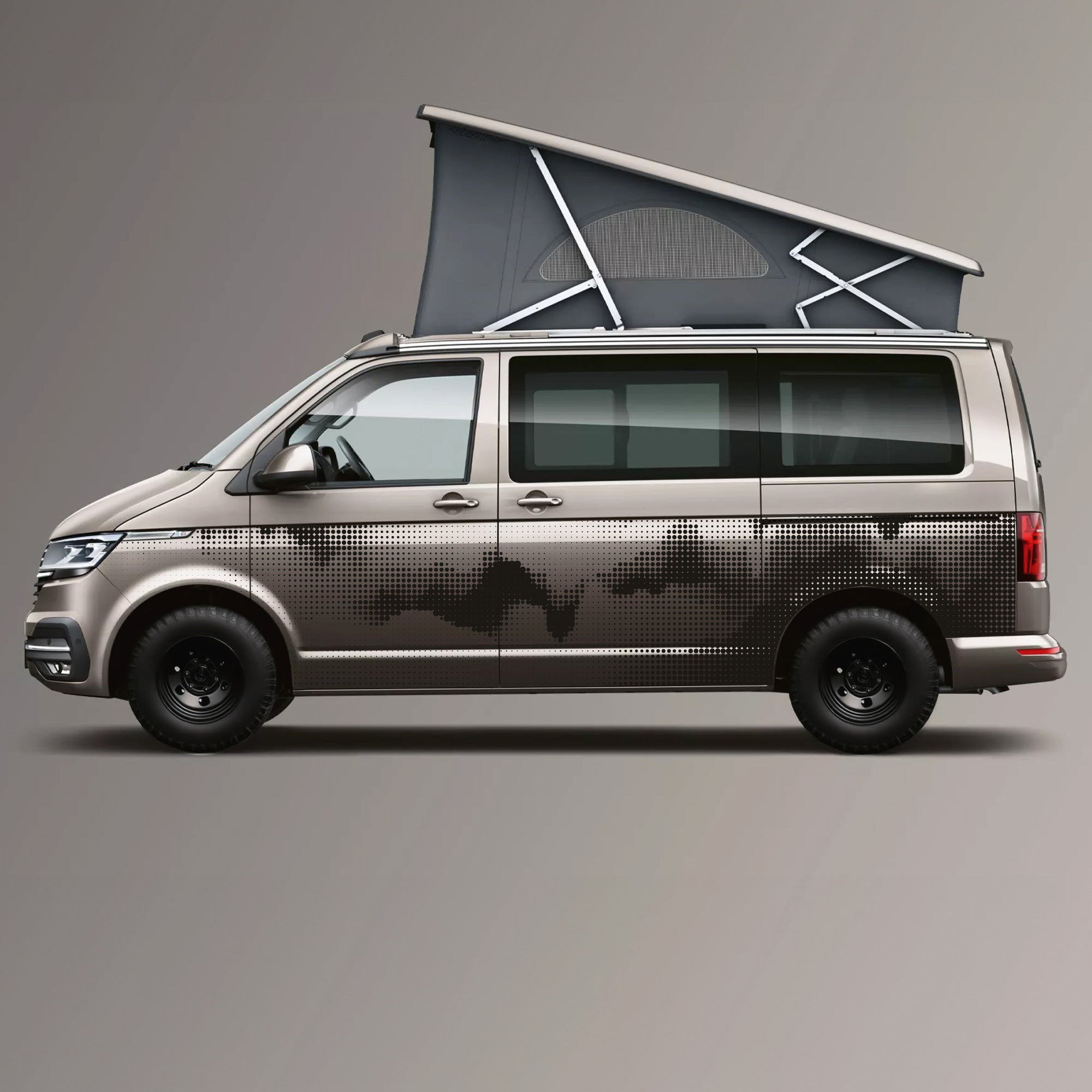 Transparente "Harakiri" Schutzfolie in verschiedenen Design für Overlandtouren VW T5, T6, T6.1