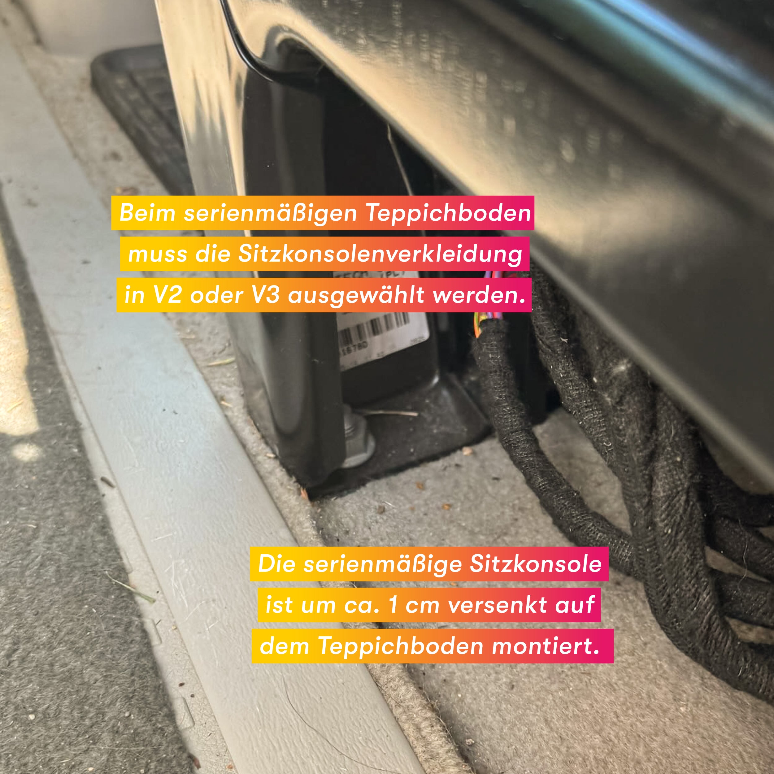 Sitzkonsolenverkleidung zur Belüftung der Aufbaubatterie — VW Bus T5, T6, T6.1